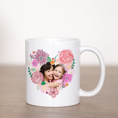 Floral Heart Coffee Mug Template