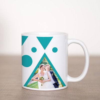 Teal Triangles Coffee Mug Template
