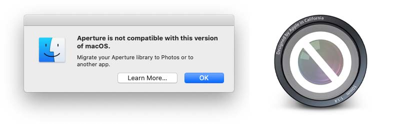 Aperture giving a warning that it is not supported for macOS 10.15 and up