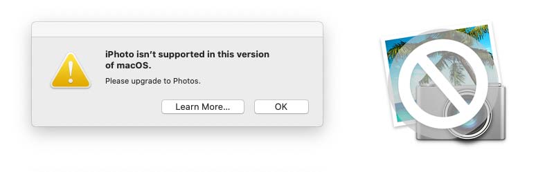 iPhoto giving a warning that it is not supported for macOS 10.15 and up