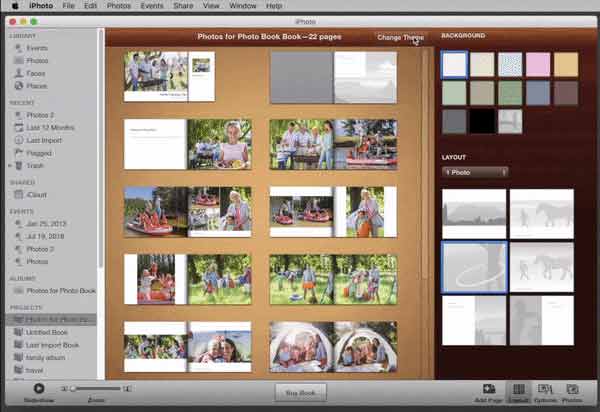 Change the theme of you iPhoto Book