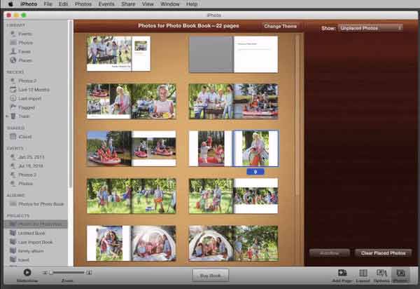 Move Pages around in your iPhoto Book