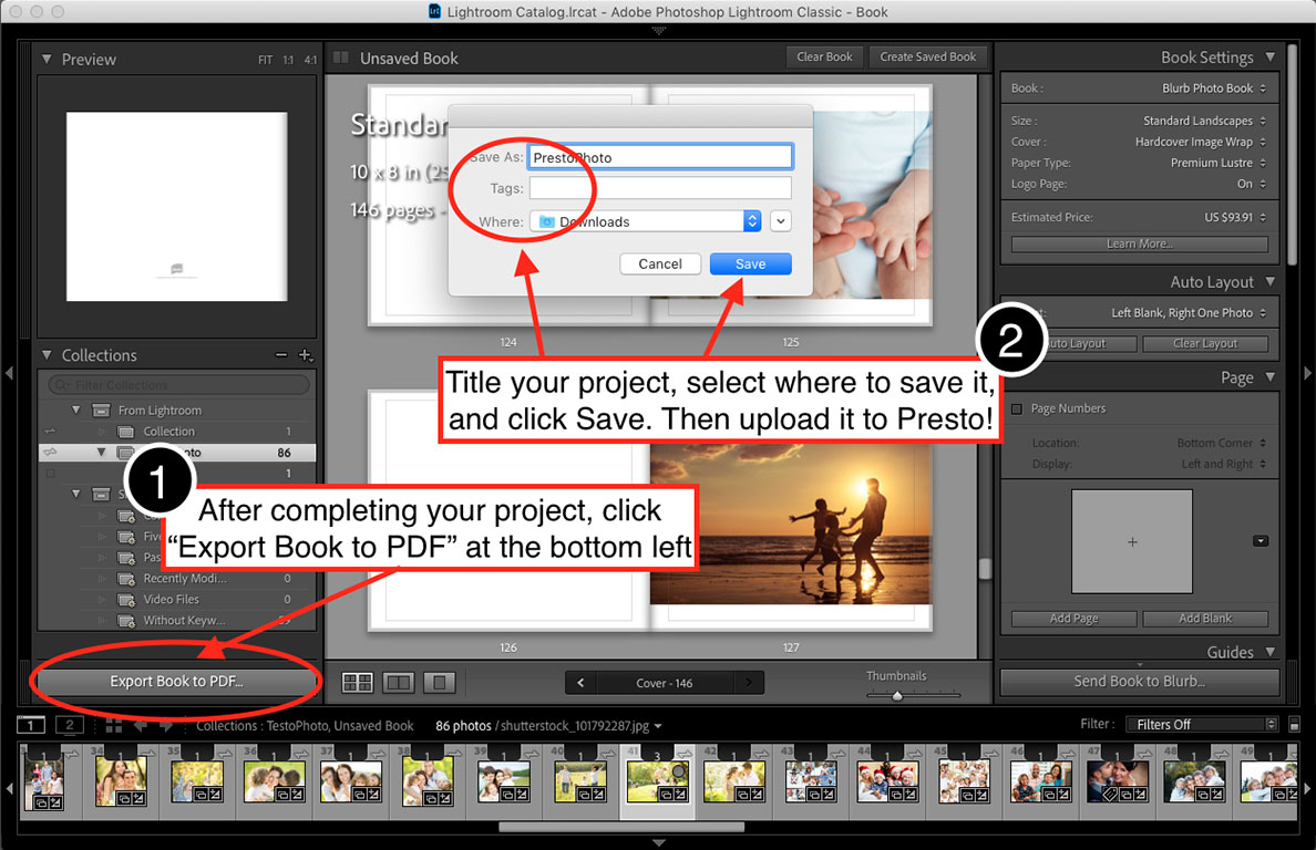 How to export your PDF Photo Book from Adobe Lightroom