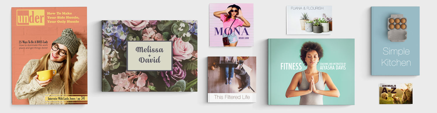 A variety of the photo books Prestophoto Offers
