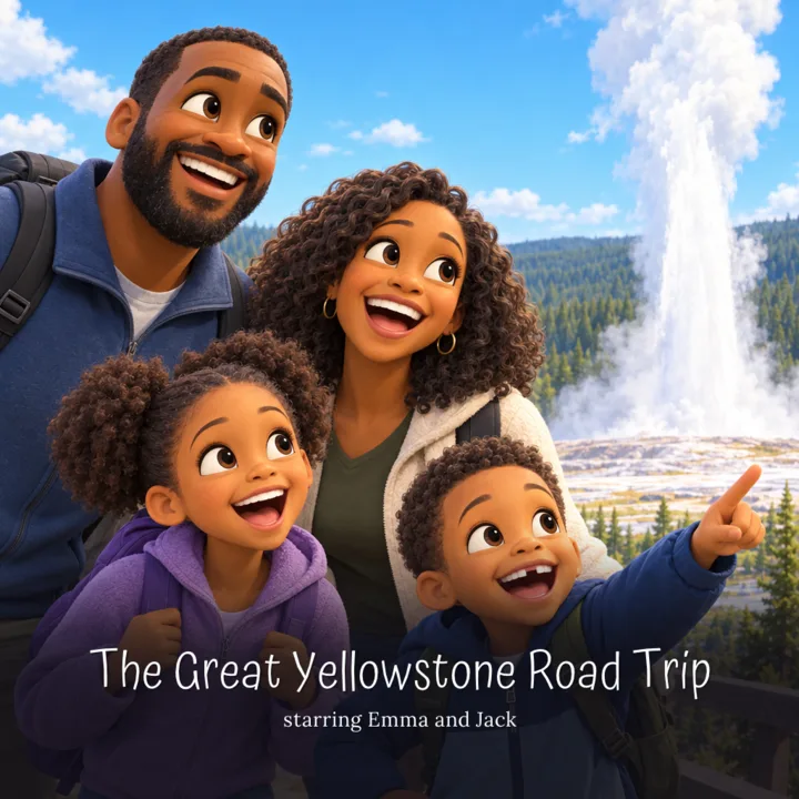 Storybook cover: The Great Yellowstone Road Trip