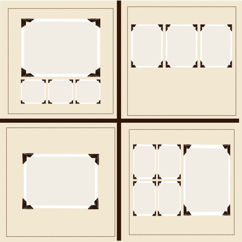 Neutral with Photo Corners Template