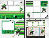 Hockey Face-off Gold and Green