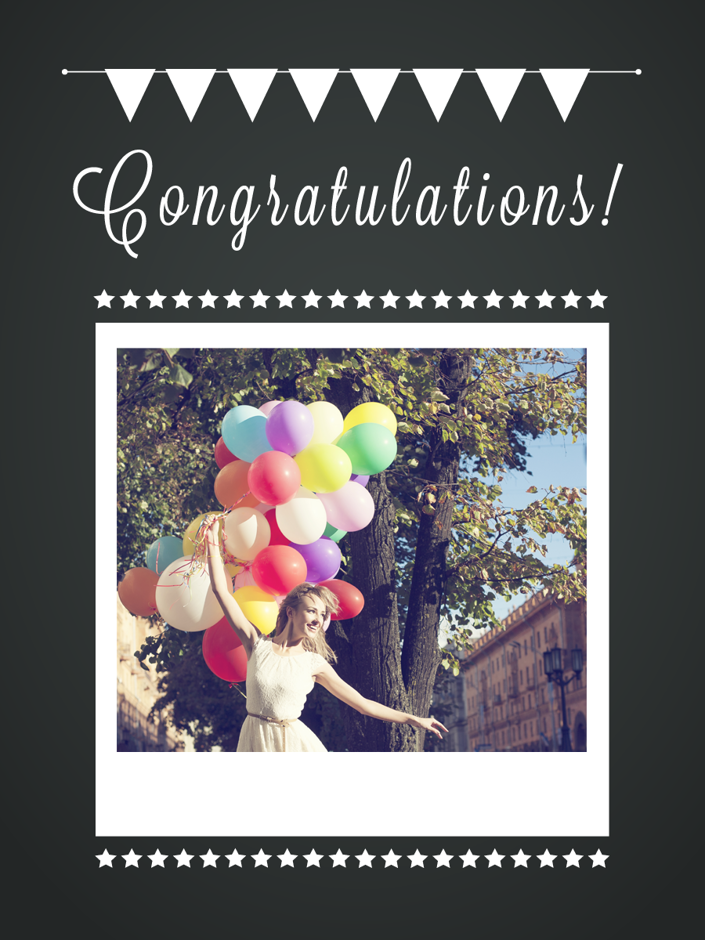 Congratulations Polaroid Card Template