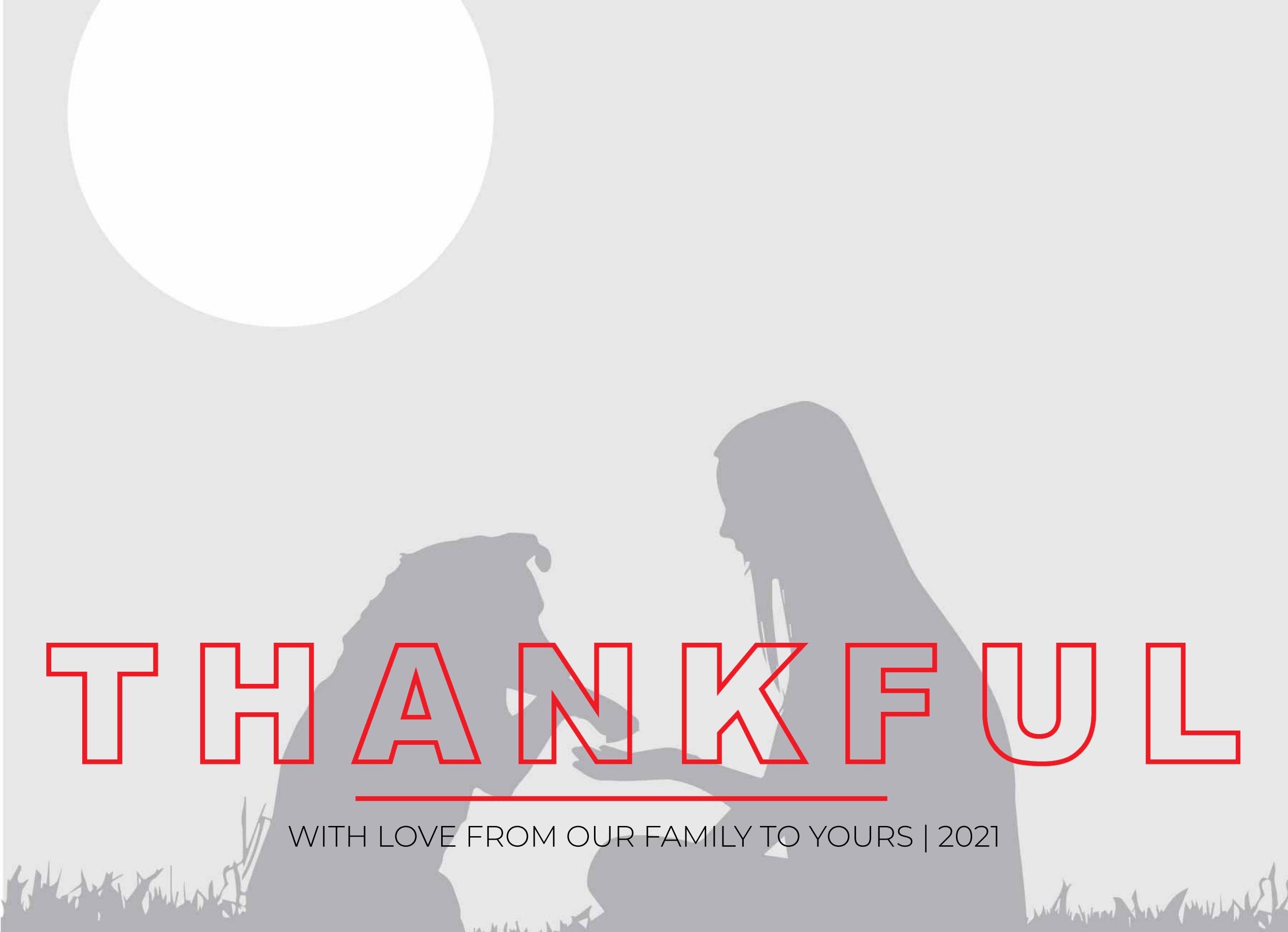 1-Up Full Bleed + Thankful Greeting (Red)