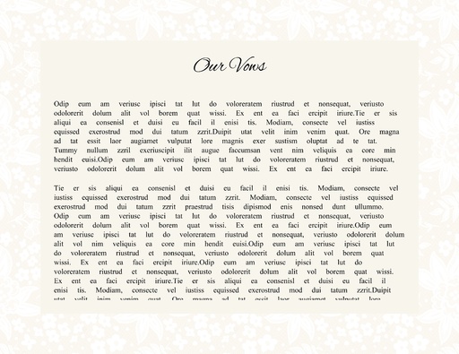 Vows- One Column 