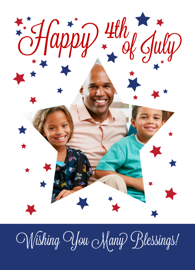 4th of July Stars Card Template