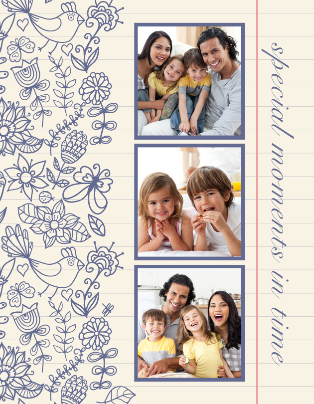 Special Moments in Time Floral Template Template