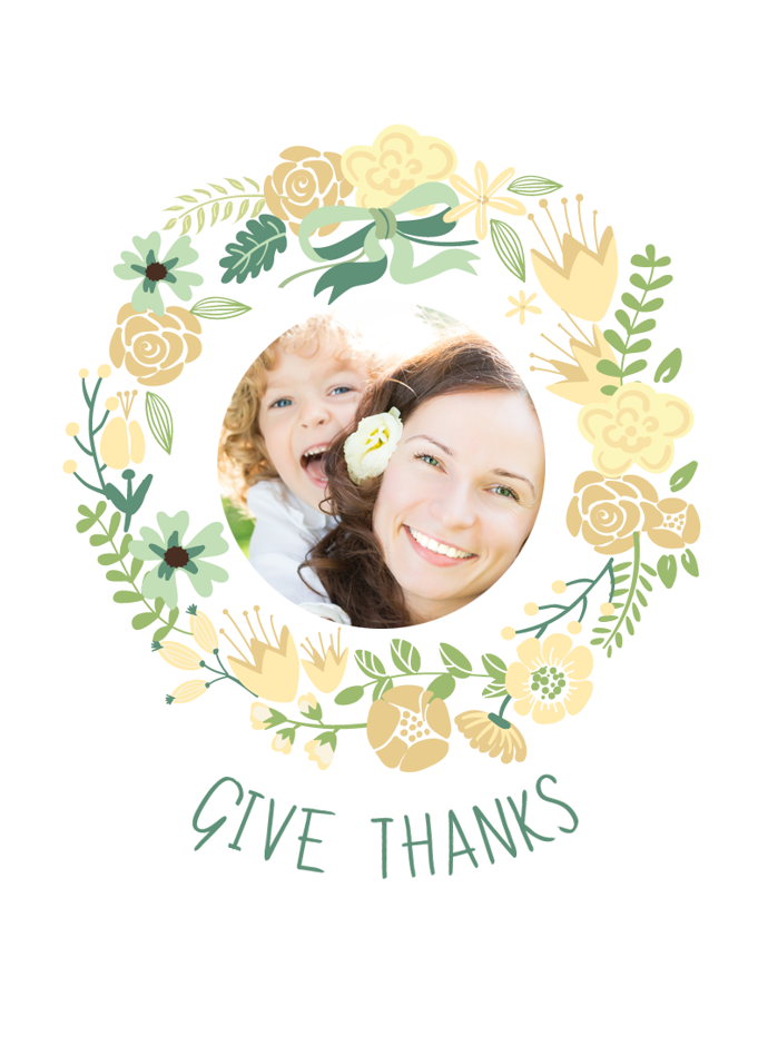 Floral Give Thanks Card Template