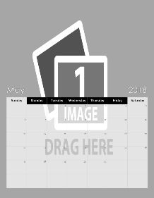 2018 Portrait Sheer Photo Calendar Template