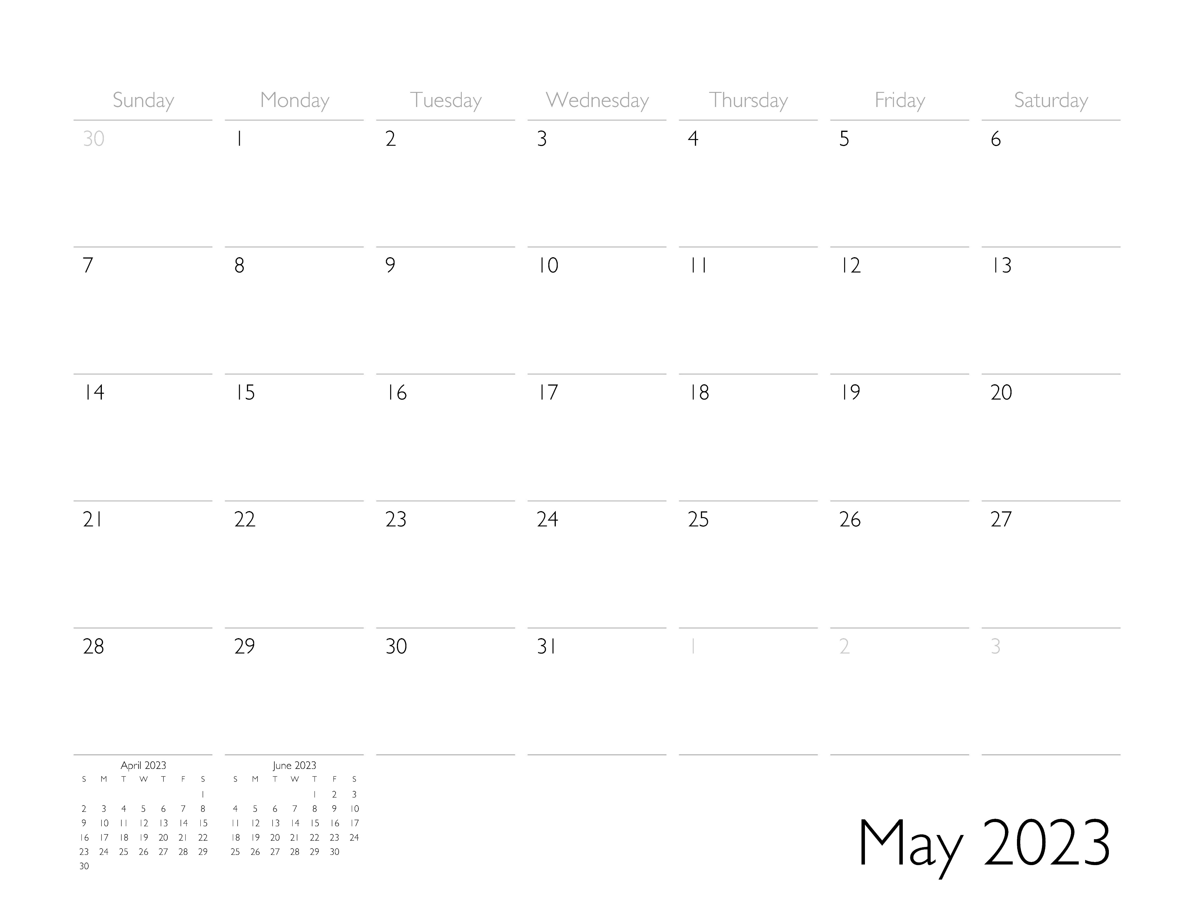 May 2023 Calendar Page