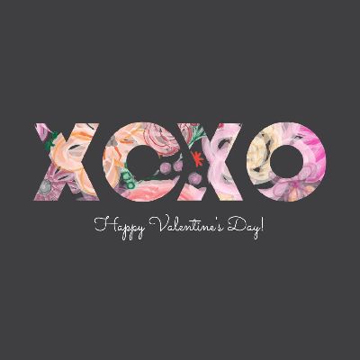 XOXO - Floral Grey