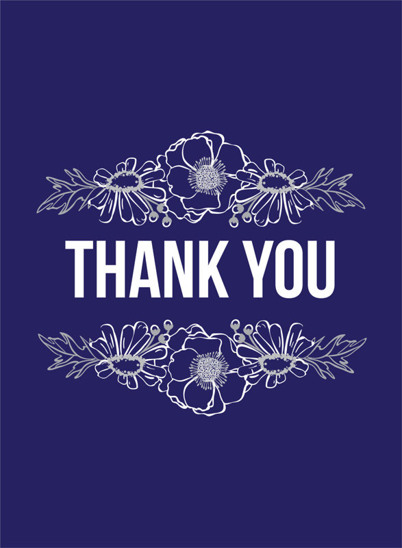 Thank You - Flowers - Inverted