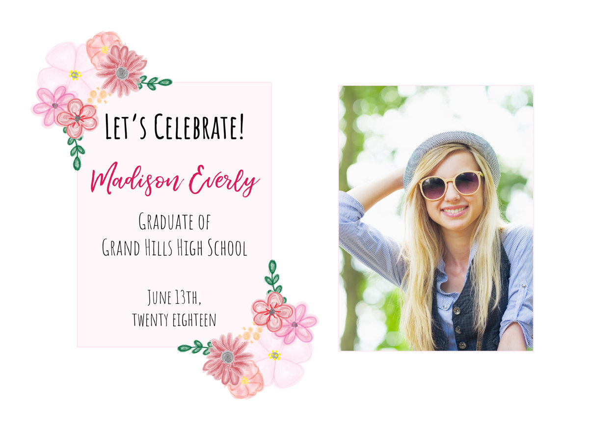 Grad Florals Template