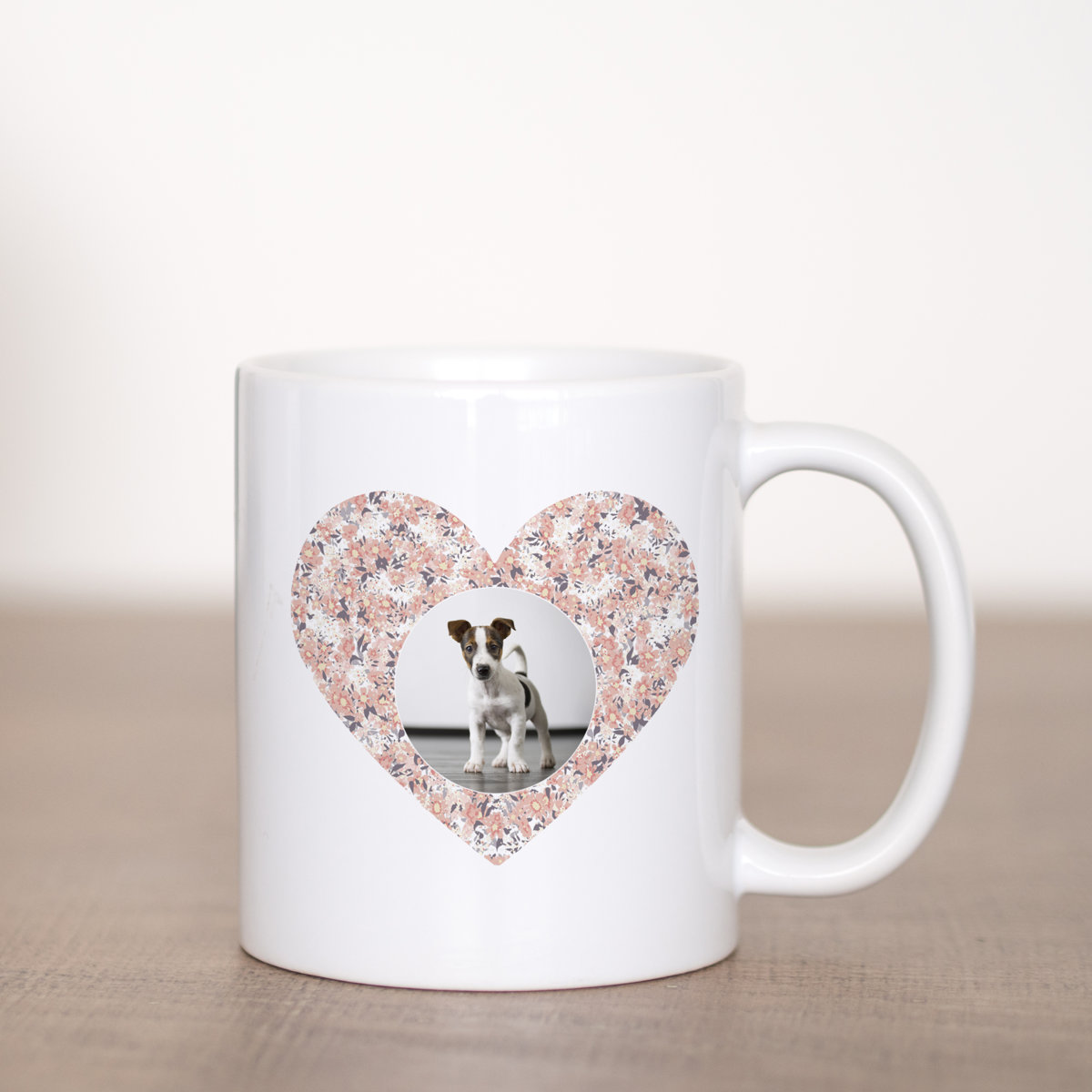 Flower Heart Mug Template