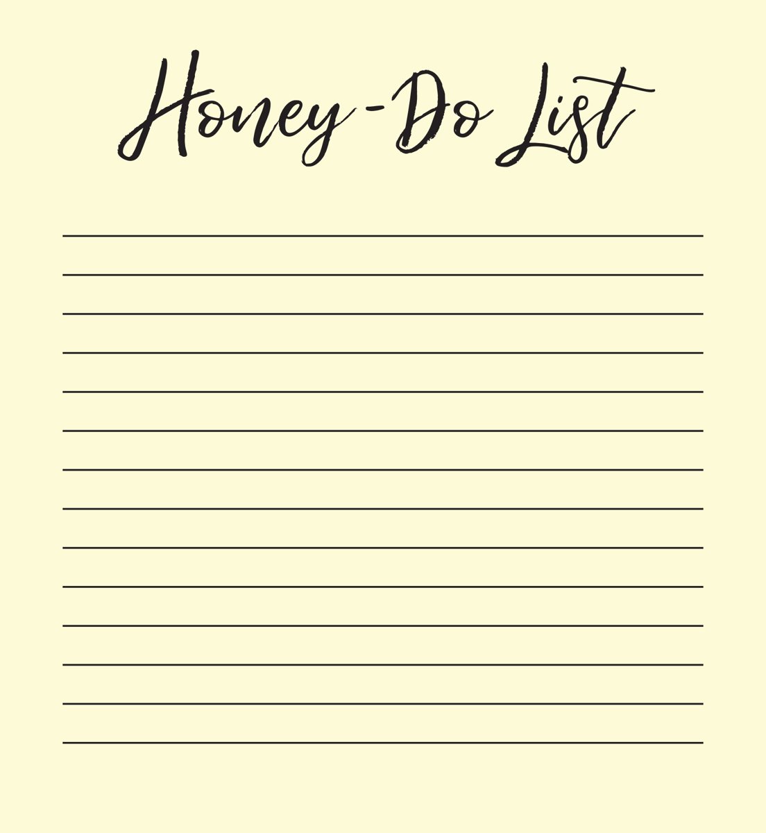 Honey List Template