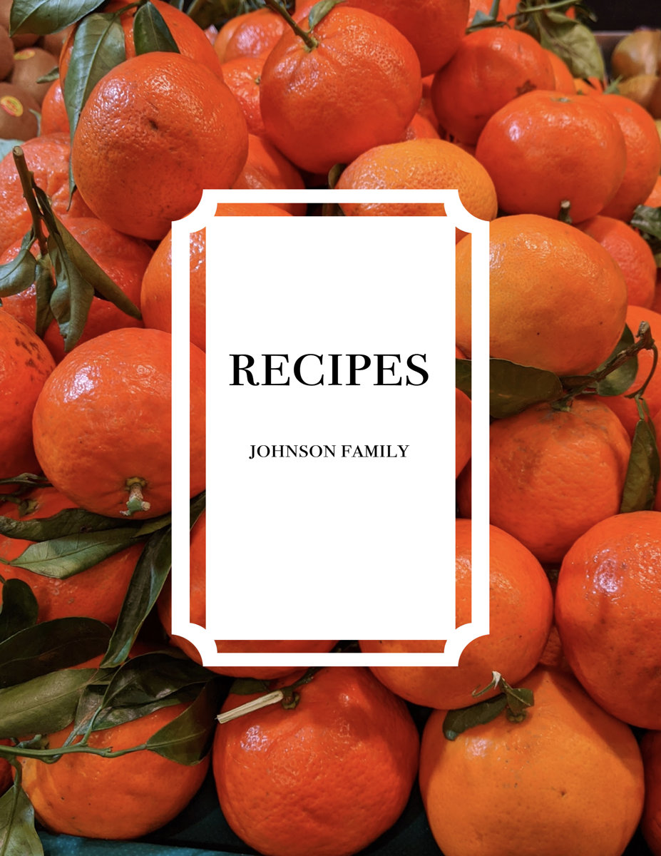 Cook Book Template