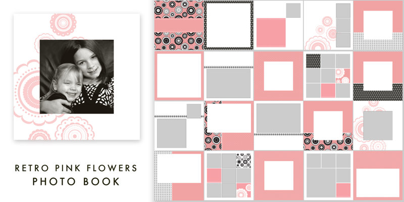 Retro Pink Flowers Template