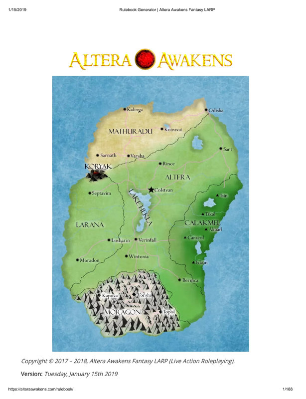 Altera Awakens Rule book Season 2 Text Book