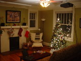 Living room during Christmas