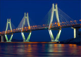 GeoGa Bridge at Dusk