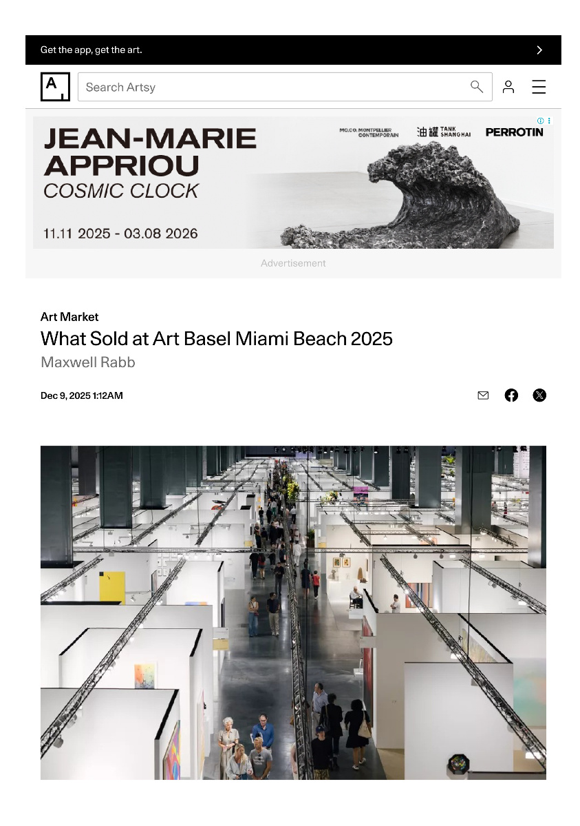 Maxwell Rabb What Sold at Art Basel Miami Beach 2025