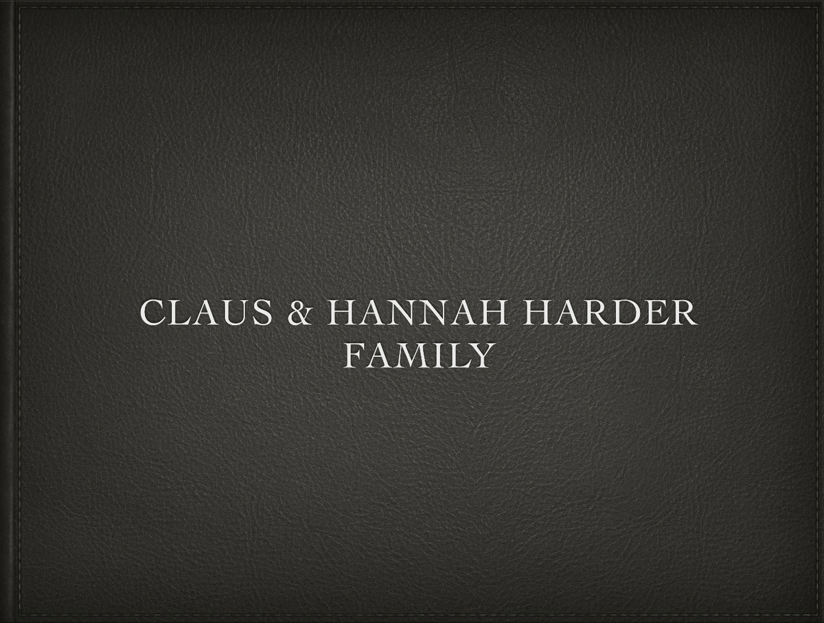 Claus and Hannah Harder family