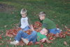 Seeing the pile will remind them that they wanted to jump in the leaves.  They'll start jumping.