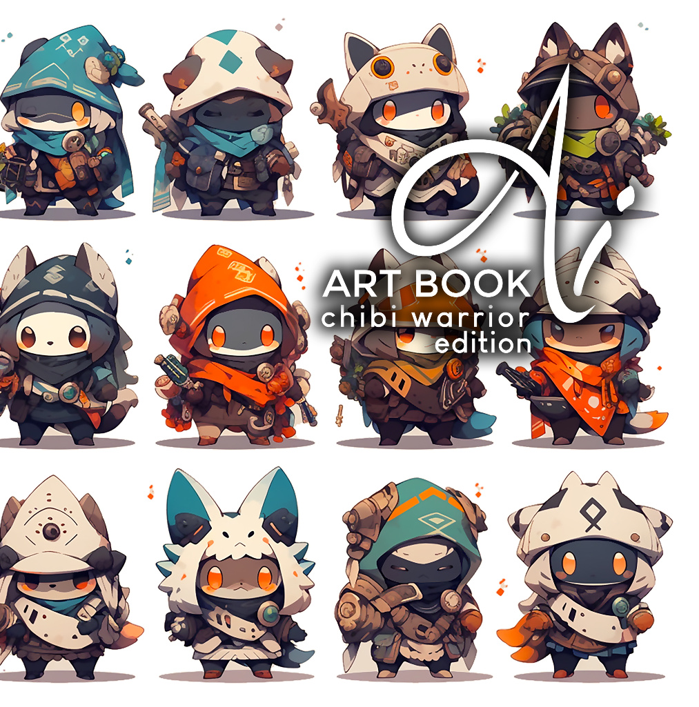 Ai Art Book chibi warrior edition