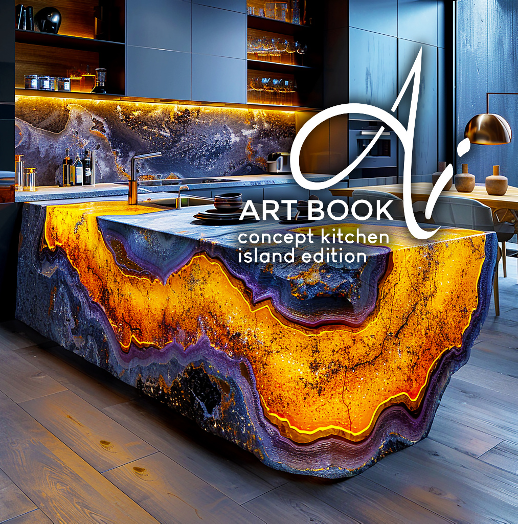 Ai Art Book concept kitchen island edition