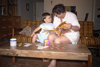 Reading to Erik in Miami 1987