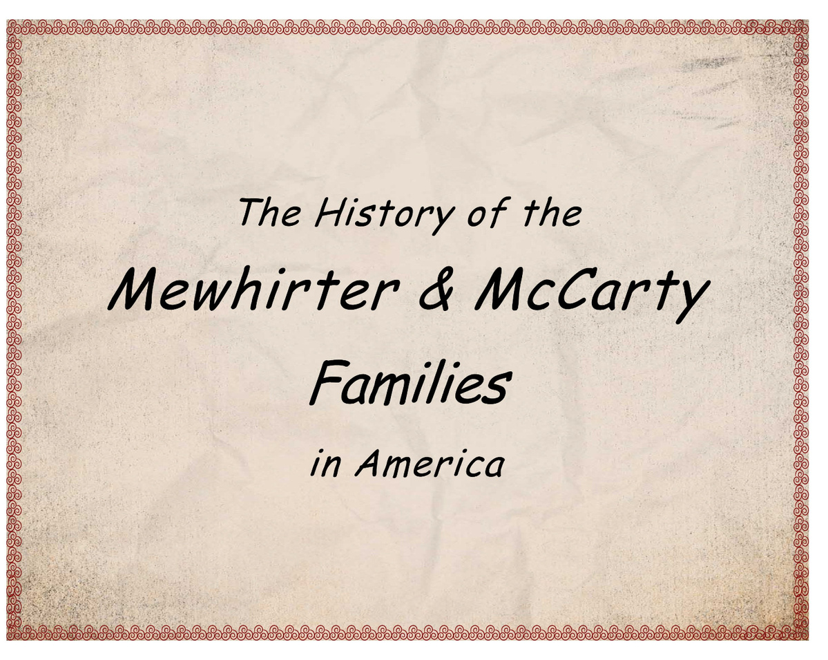 History of the Mewhirter & McCarty Families