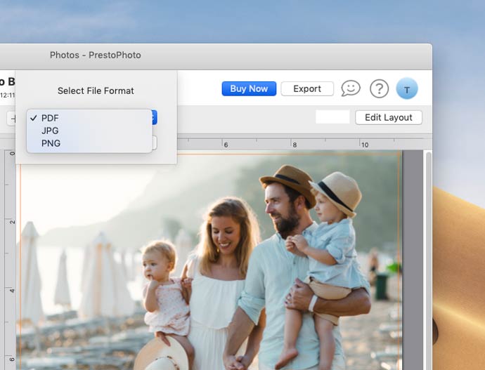 Export PDF's from the PrestoPhoto App