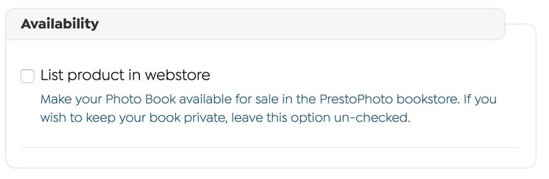 Screenshot of Availability