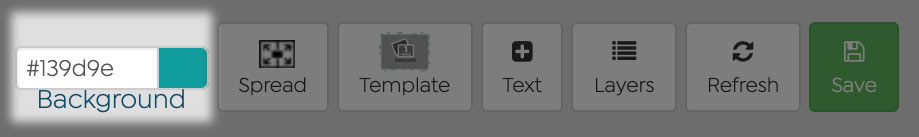 Screenshot of toolbar background color highlighted