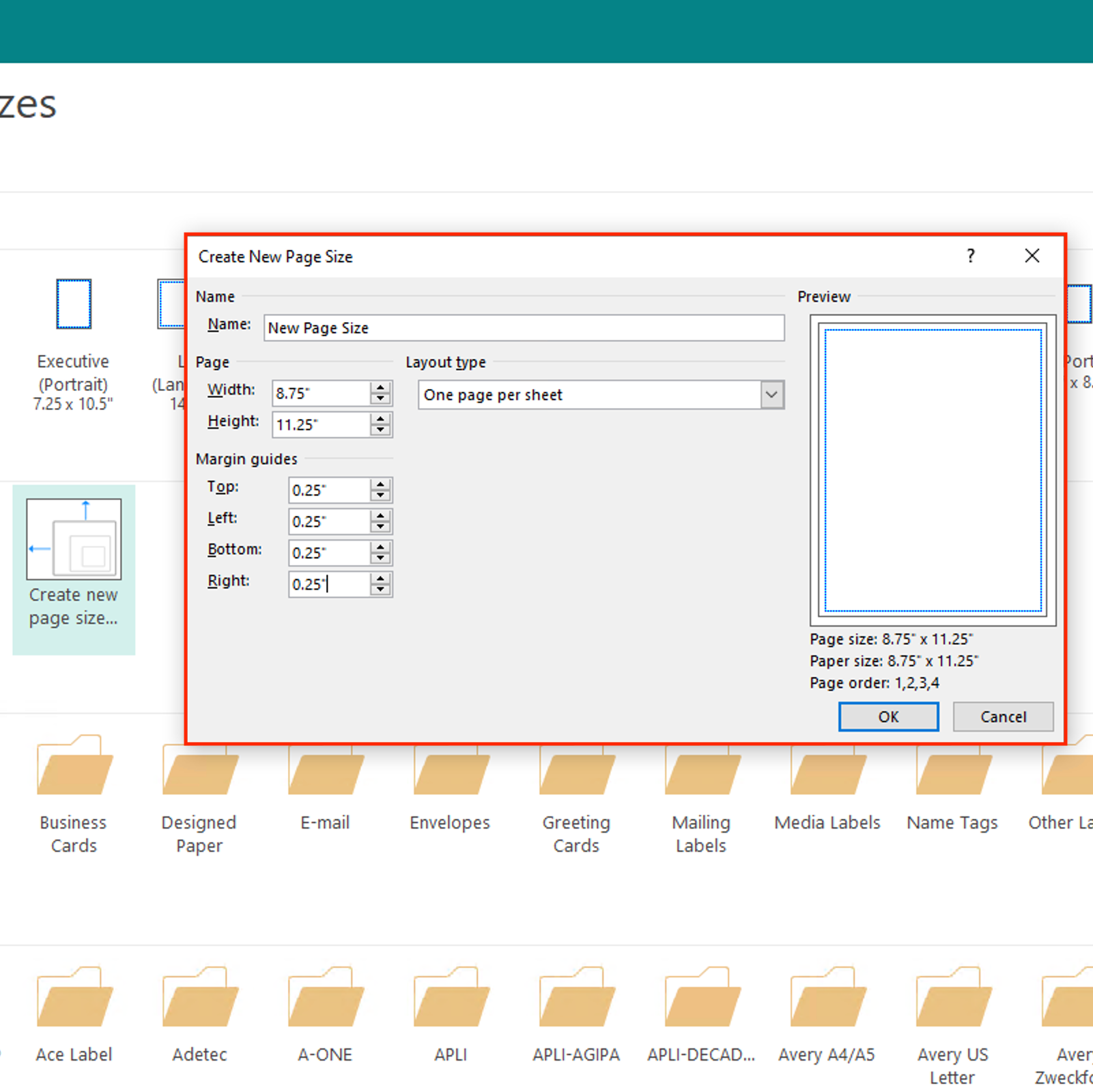 Publisher File Margins