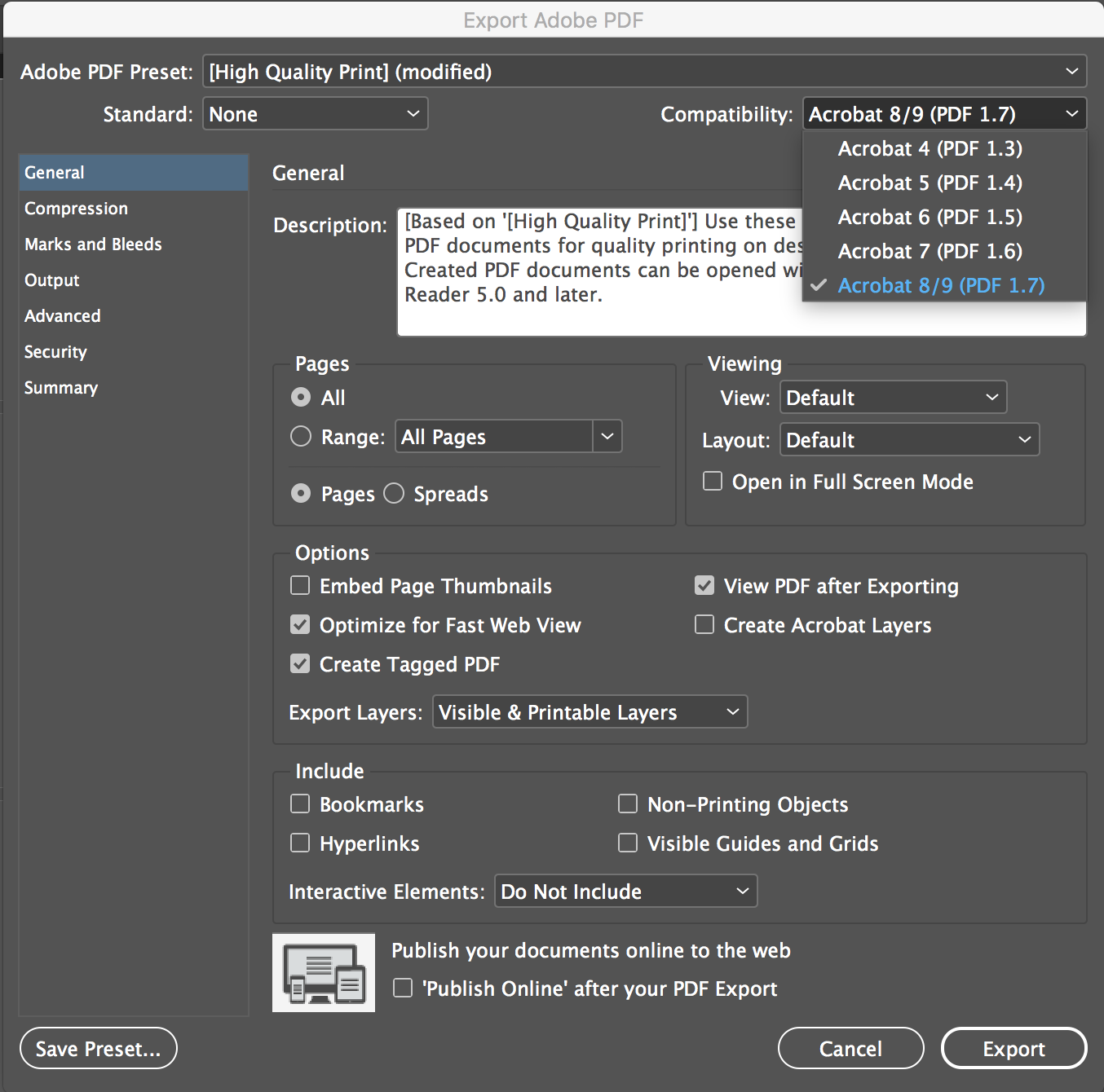 PDF Version Dropdown