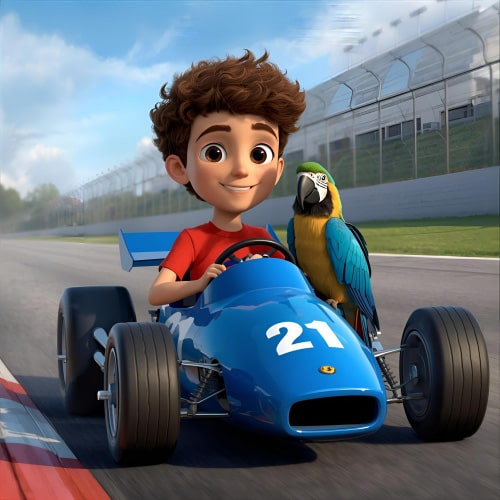 Boy in Racecar