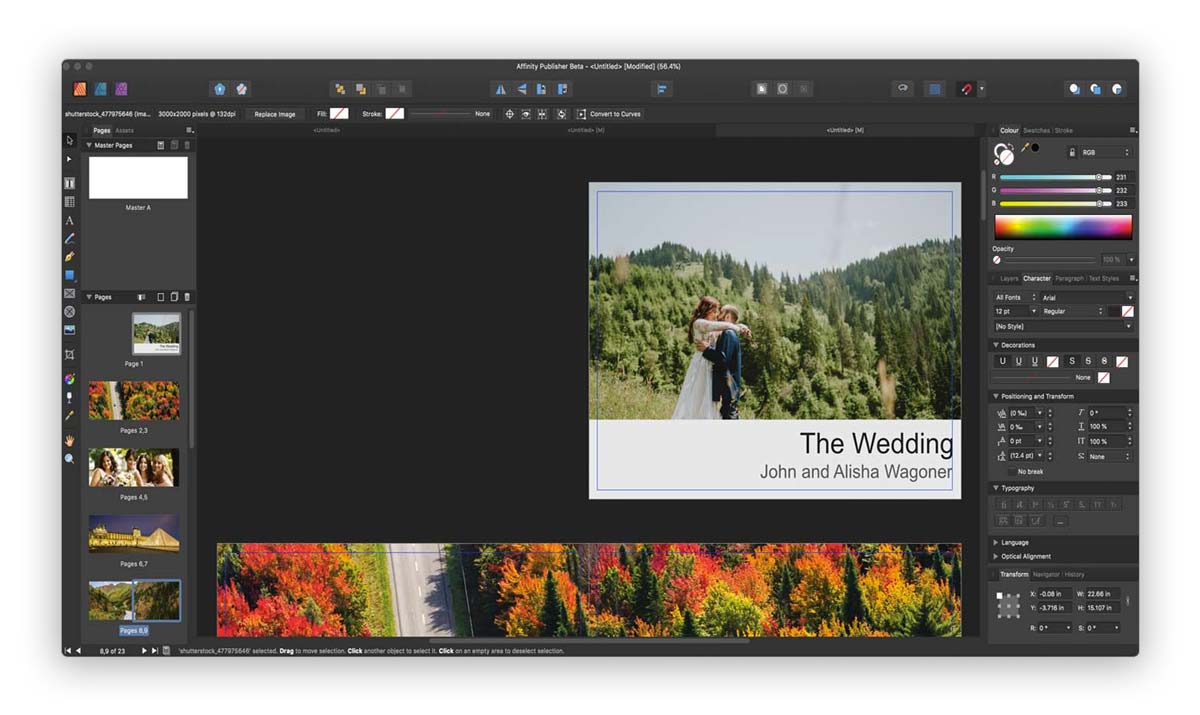 Screenshot of Photo Book made in Affinity Publisher