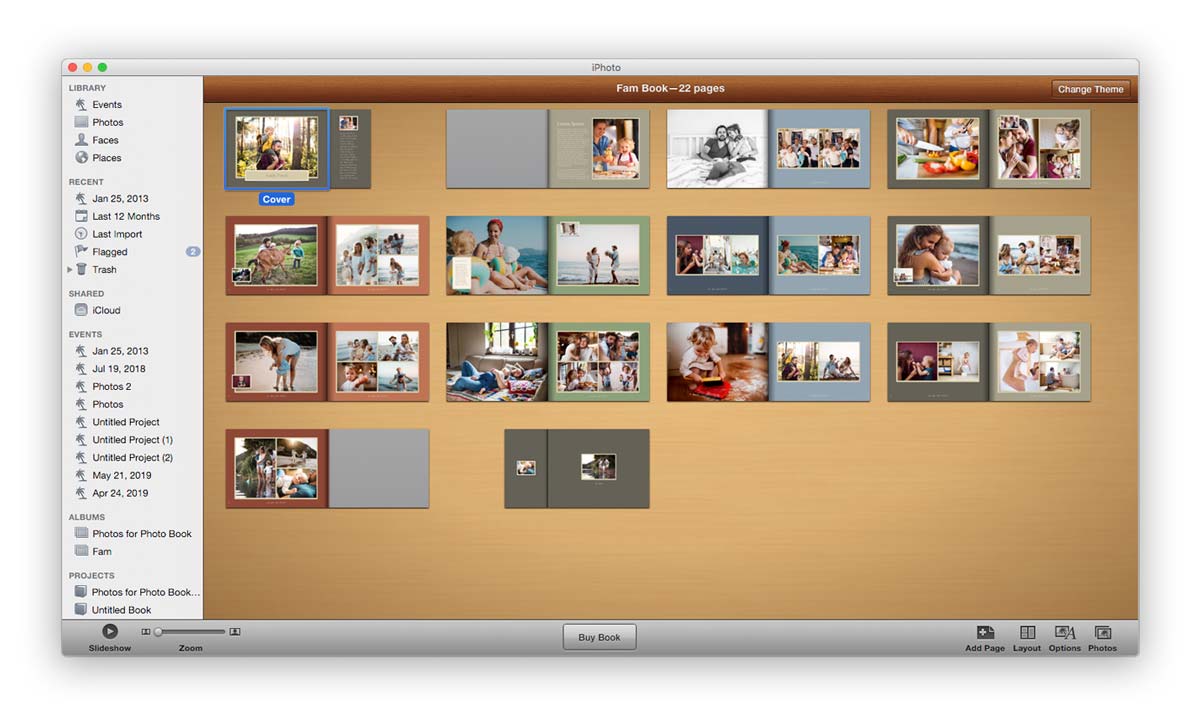Screenshot of Photo Book made in Apple iPhoto