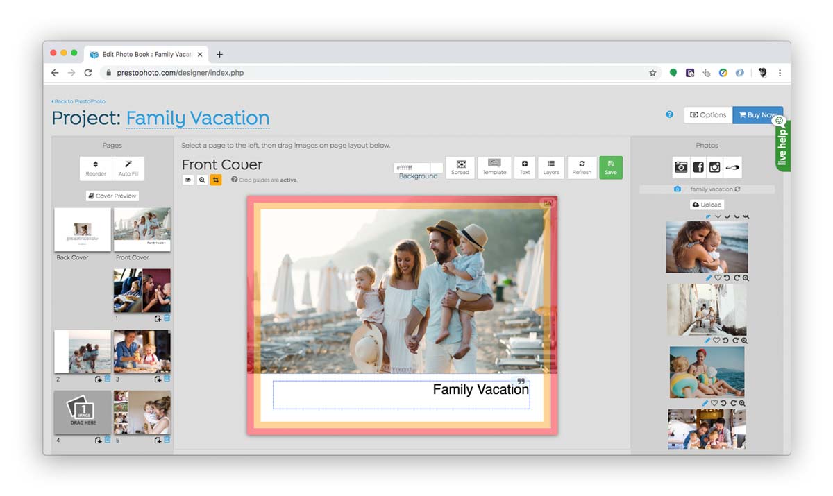 Screenshot of Photo Book made in PrestoPhotos Online Designer