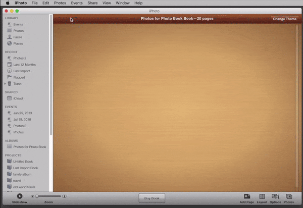 Navigating around iPhoto