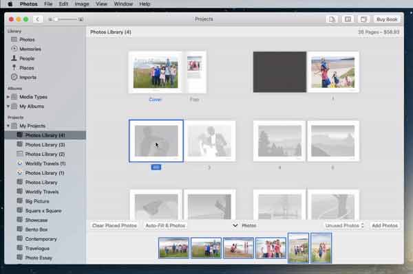 Drag and drop images in book view