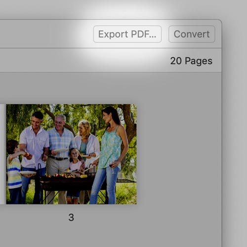Export to PDF in Mojave