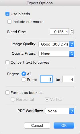 Exporting a photo book PDF file from Swift Publisher