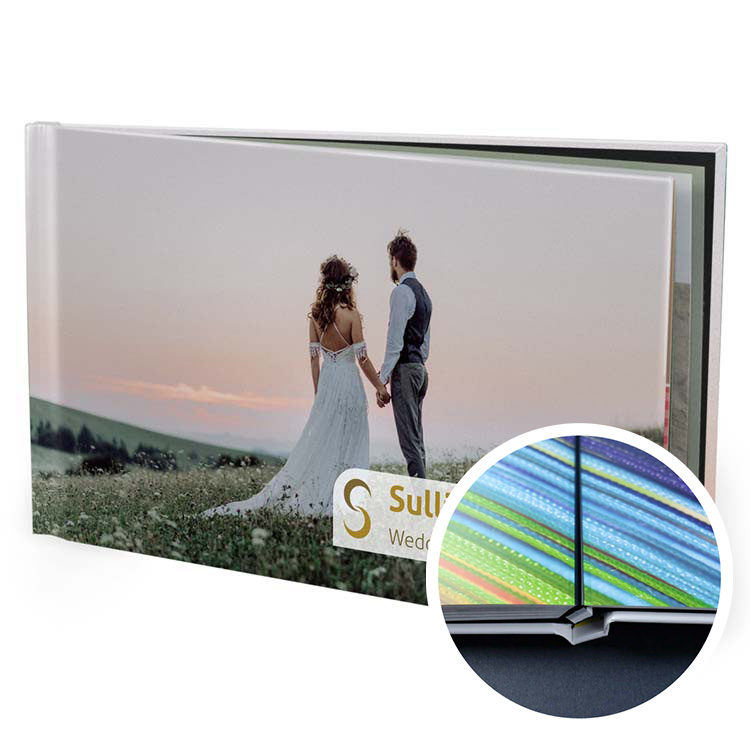 14x8 Layflat Hardcover with Hinged Velvet 180 Photo Paper